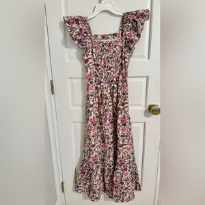 Cleobella Pink and Cream Floral Maxi Dress